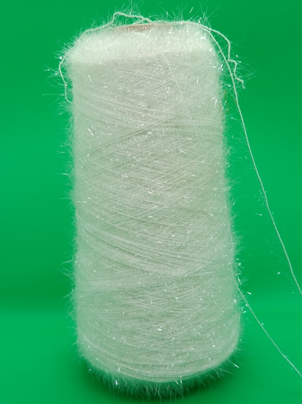 0.8NM Fancy Yarn Polyester Crocheted Transparent Pile For Embroidery